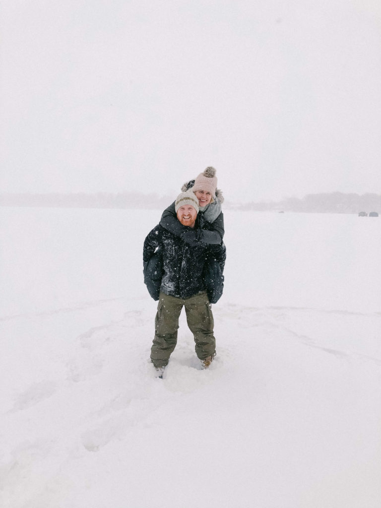 Troy and Sarah Klongerbo in the snow