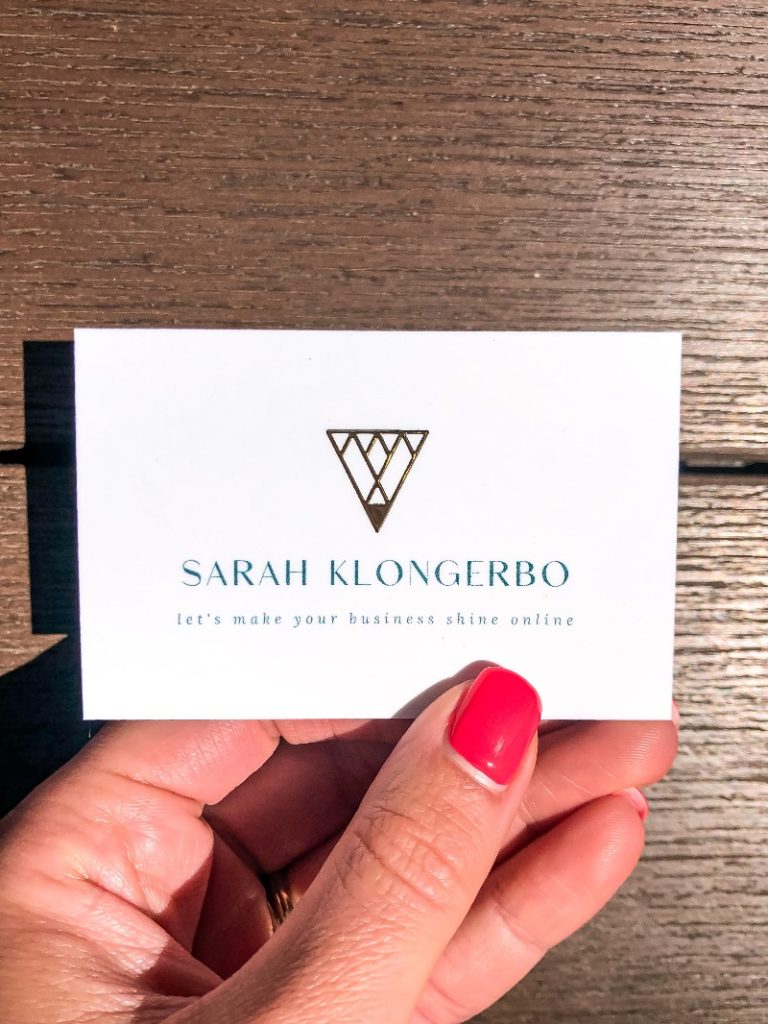Sarah Klongerbo's business card