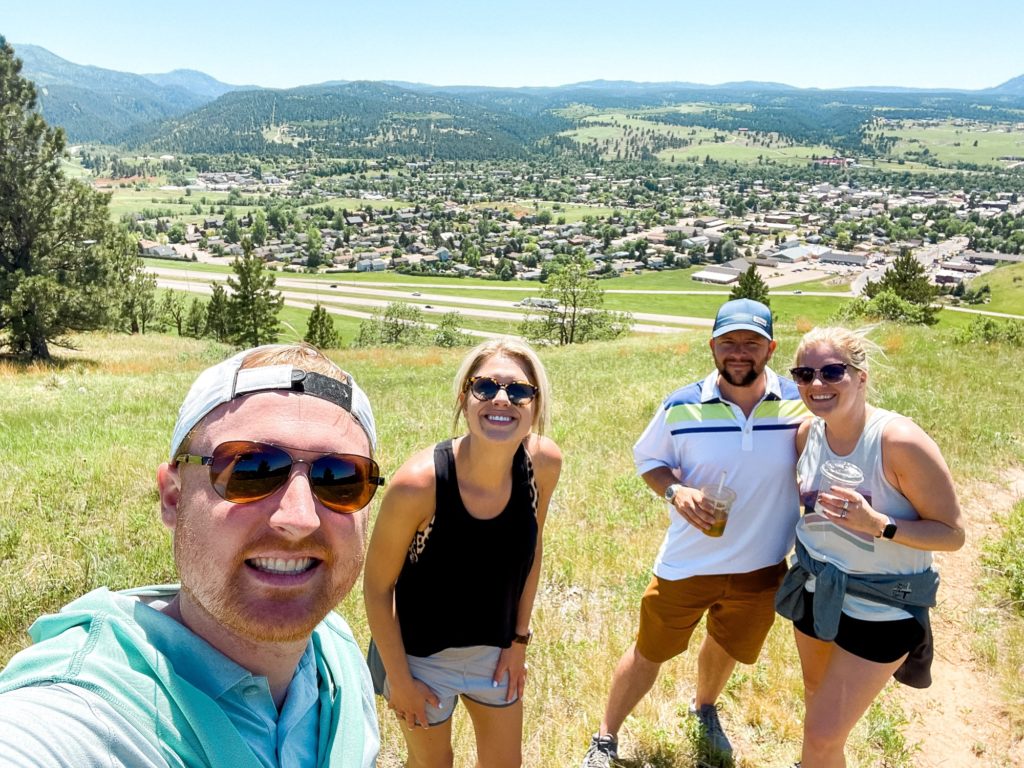 Sarah Klongerbo and friends on a hike in the Black Hills