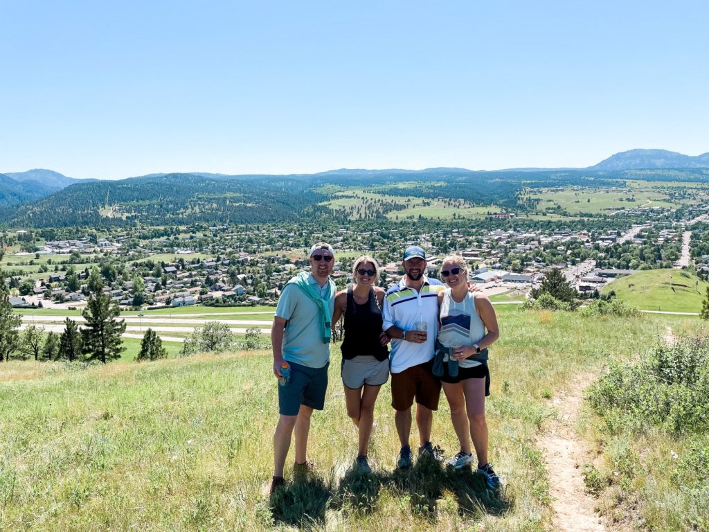 Sarah and Troy Klongerbo and their friends hiking in the Black Hills