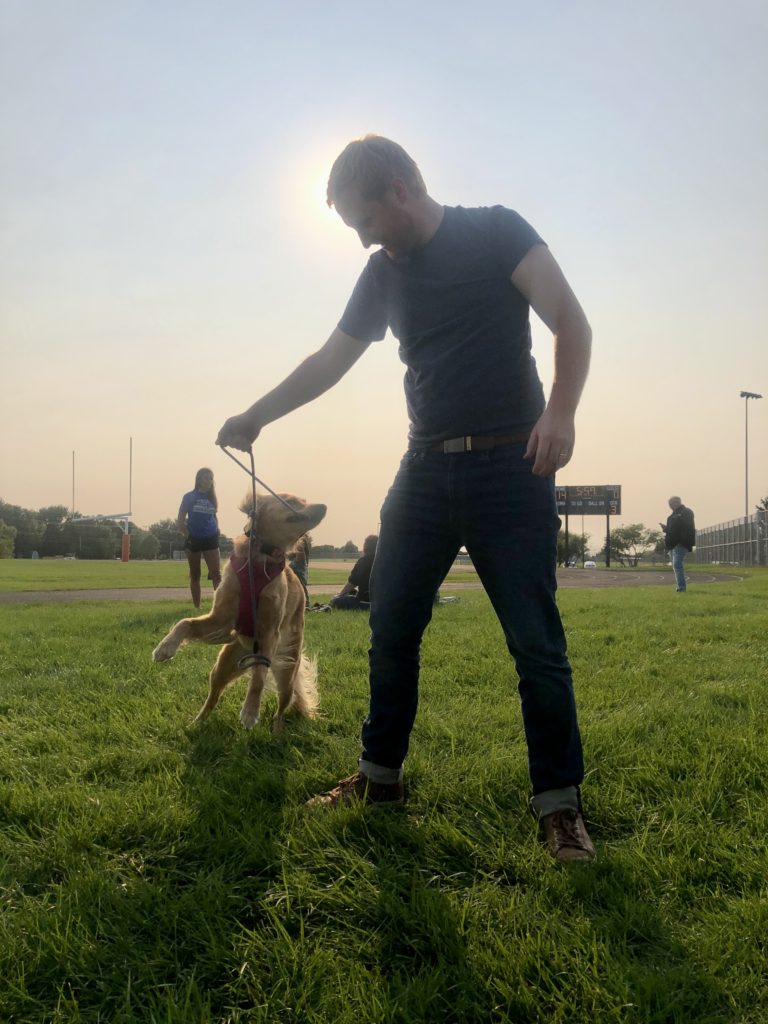 Troy Klongerbo and his dog Pali