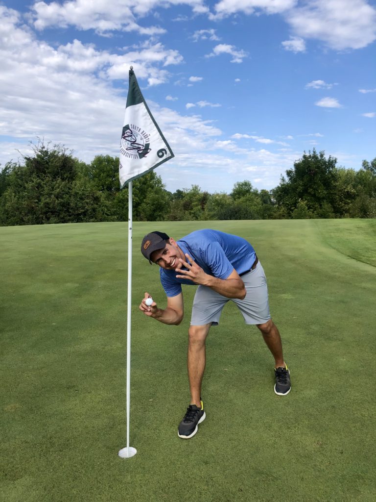 Kyle Schock getting his fourth hole-in-one at Willow Run in Sioux Falls
