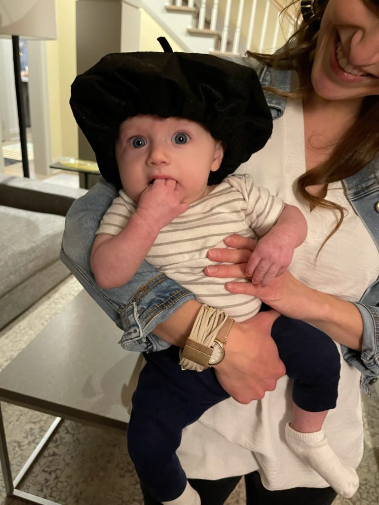 Sarah's nephew in a beret