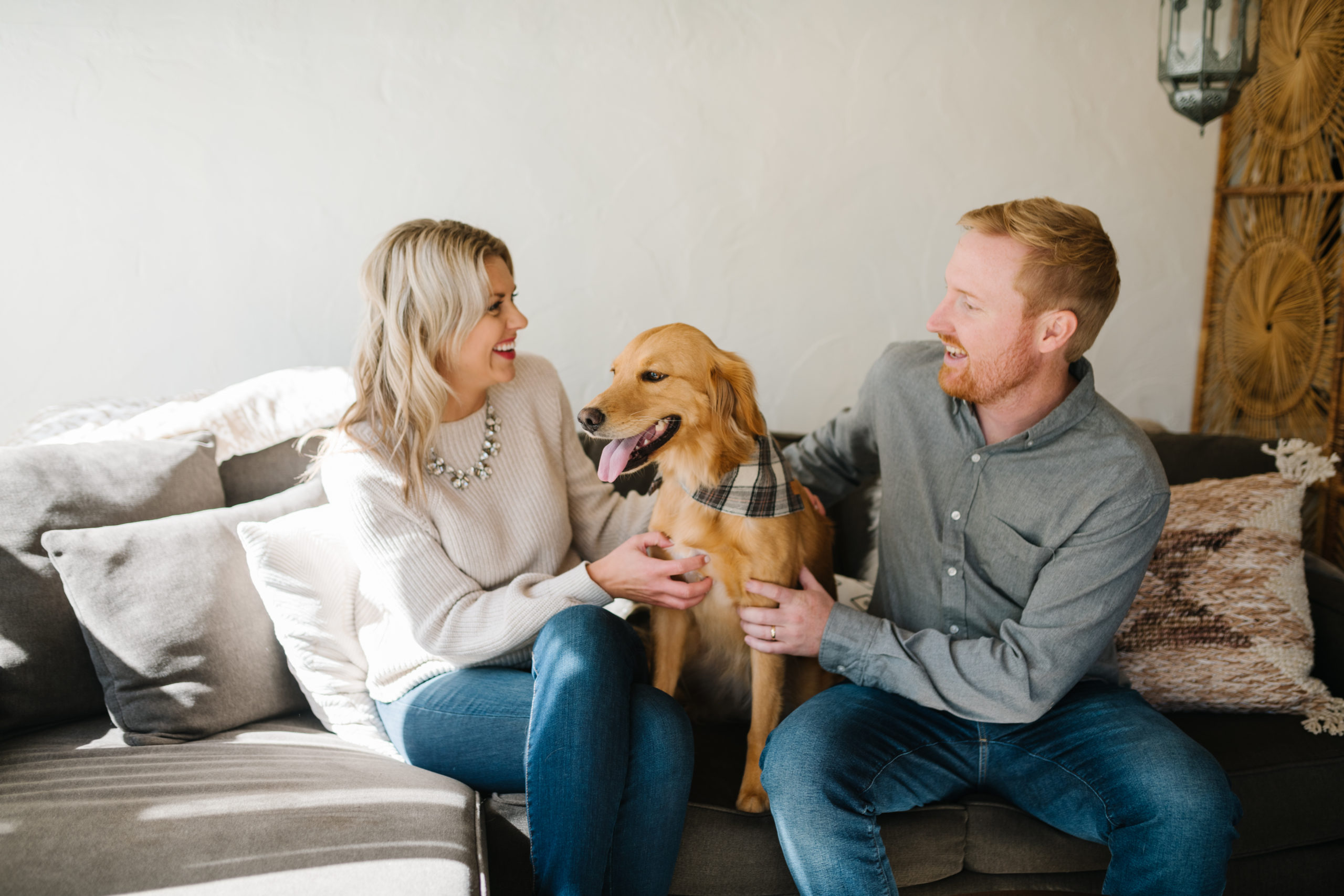 Troy and Sarah Klongerbo with their dog Pali