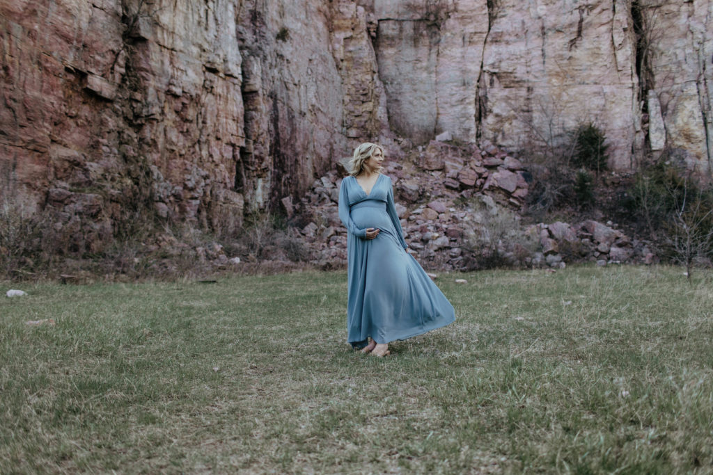 Pregnant Sarah Klongerbo in Blue Mounds State Park