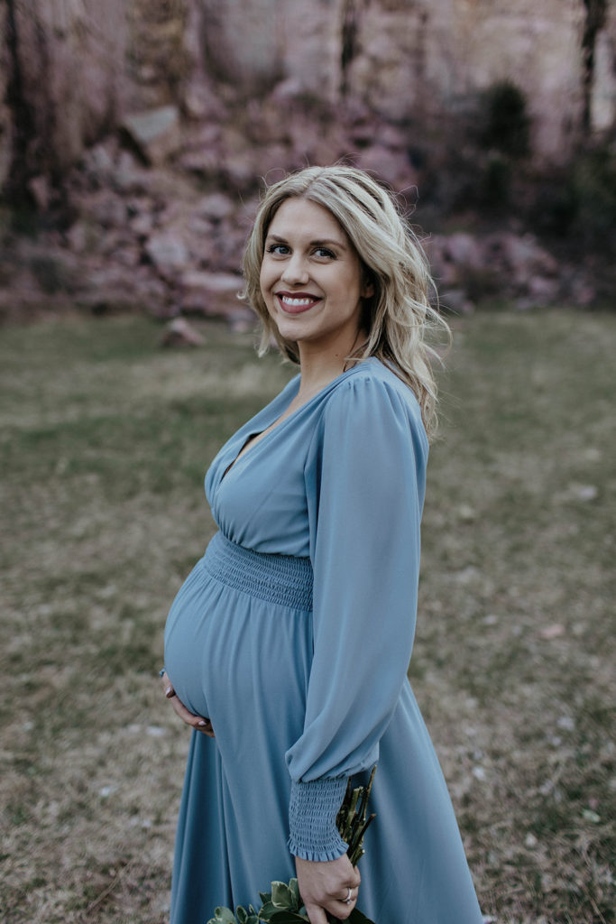 Sarah Klongerbo at her maternity session in Blue Mounds State Park