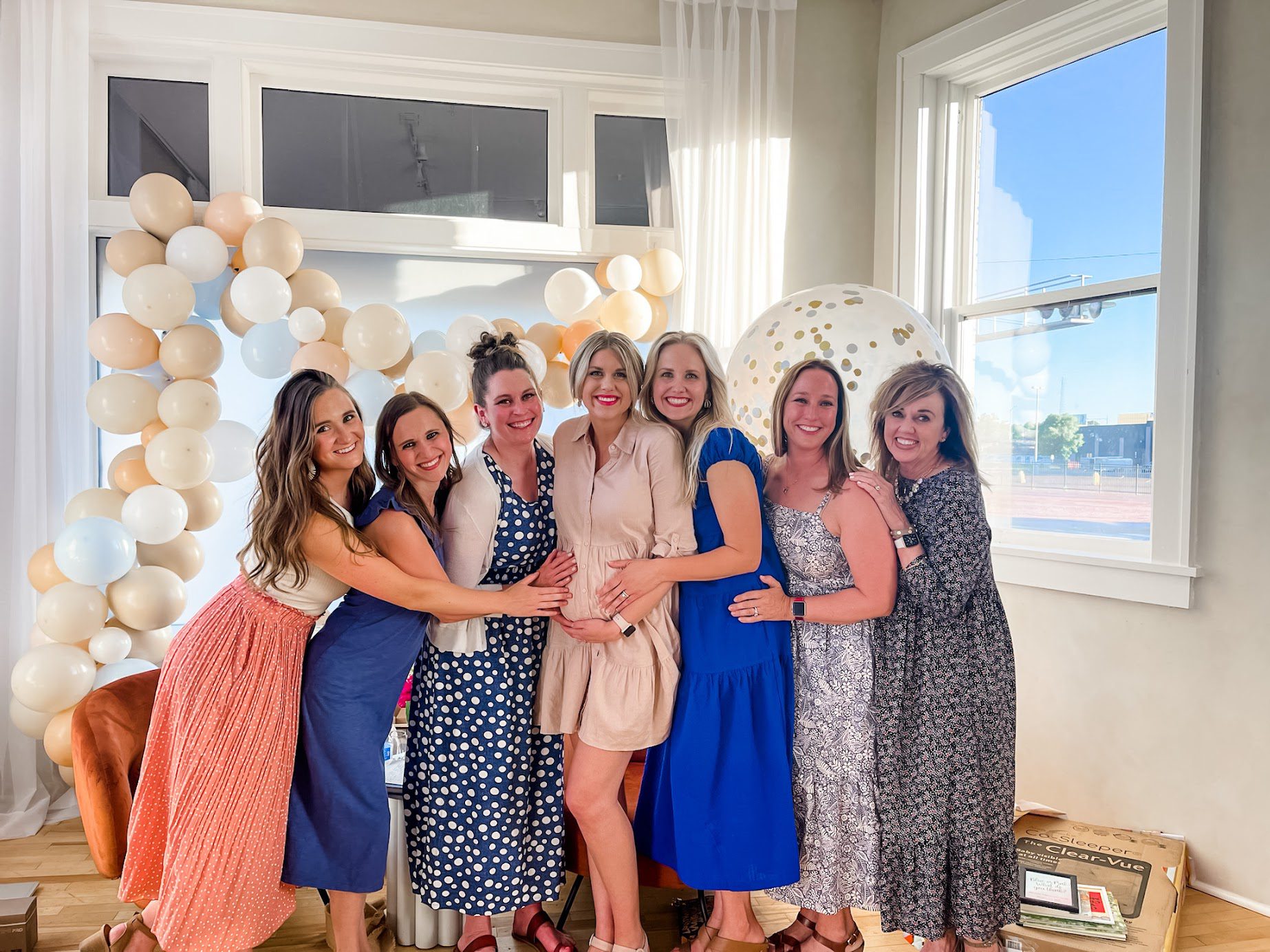 Sarah Klongerbo and the hosts of her baby shower