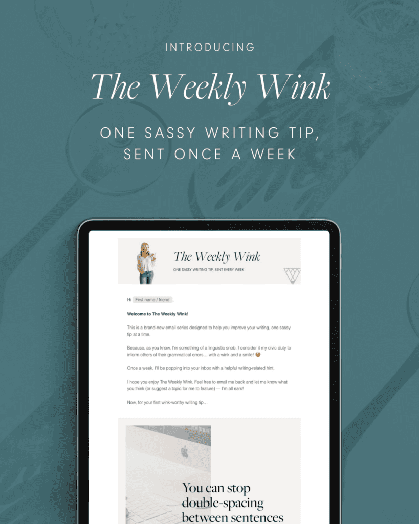 Weekly Wink Copywriting Newsletter Graphic