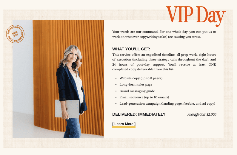 VIP day by quotable copy