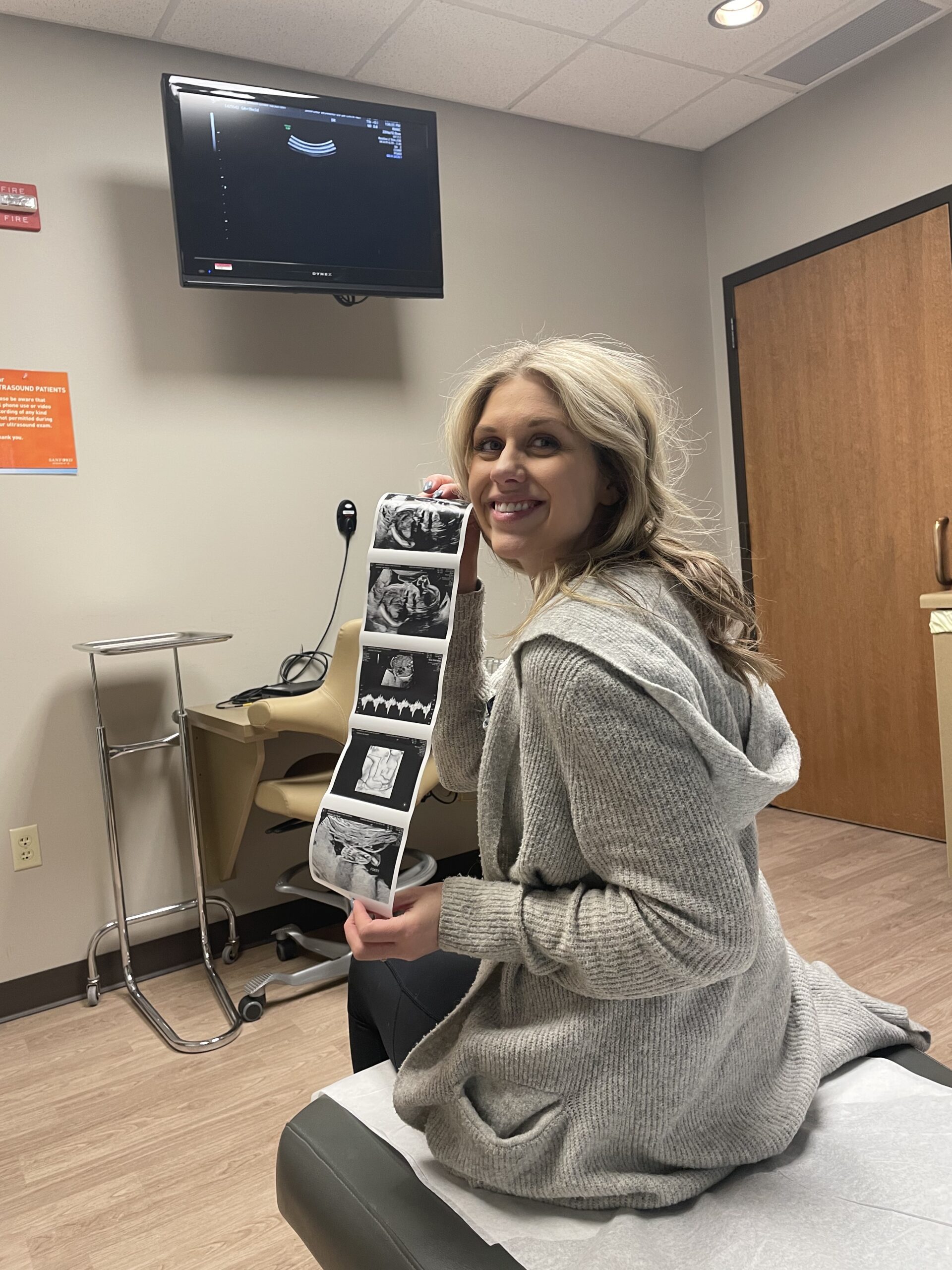 Sarah Klongerbo at a prenatal appointment