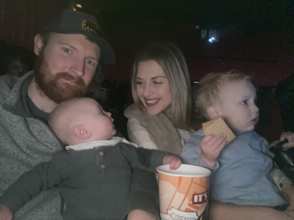 The Klongerbos at their first movie in the theater