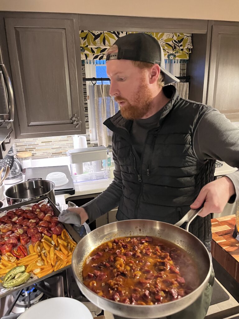 Troy Klongerbo cooking