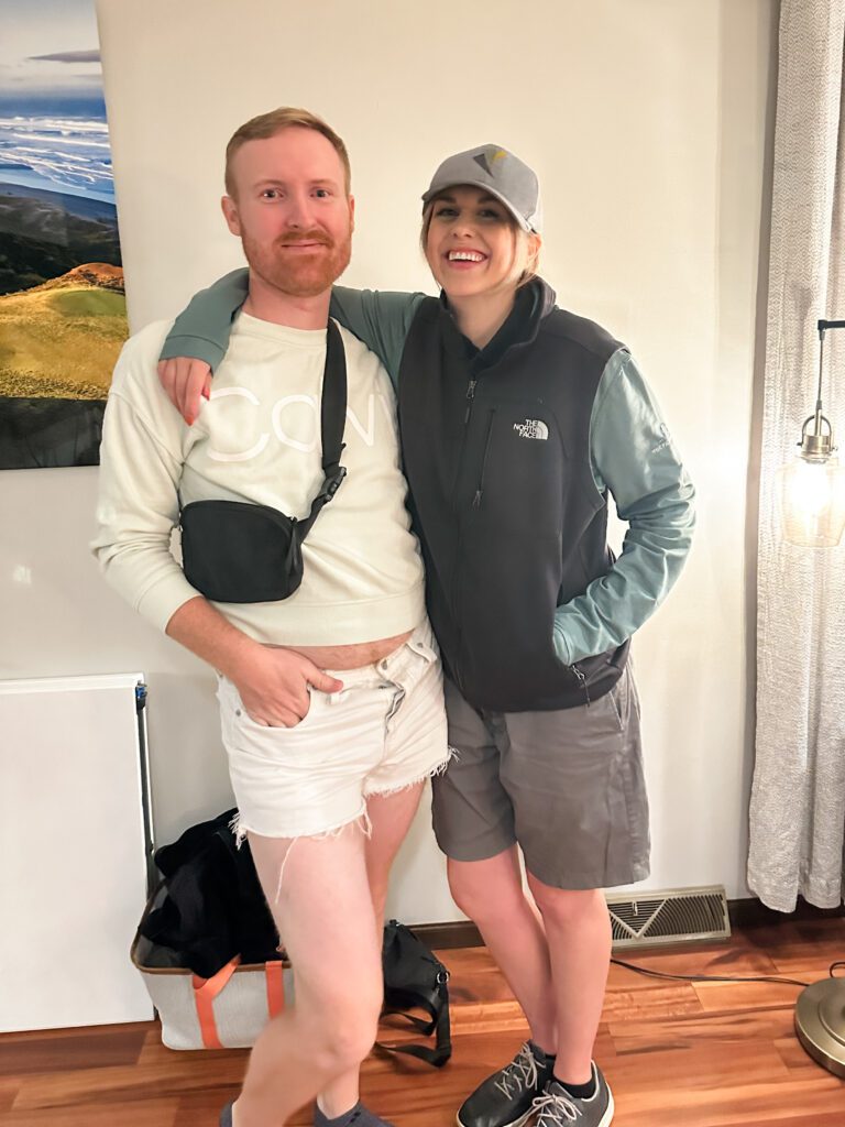 Sarah and Troy Klongerbo dressed as each other