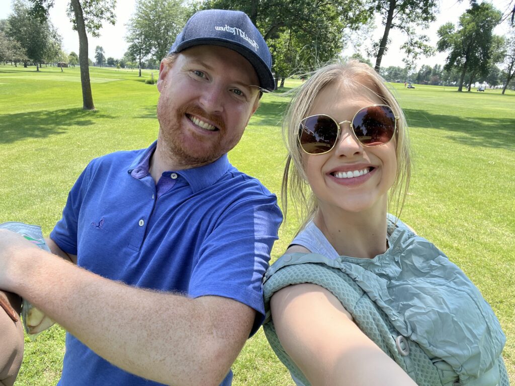 Sarah and Troy Klongerbo golfing