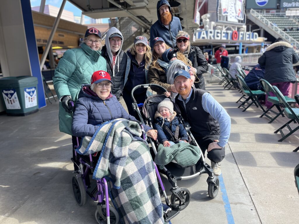 The Klongerbos at a cold Twins game